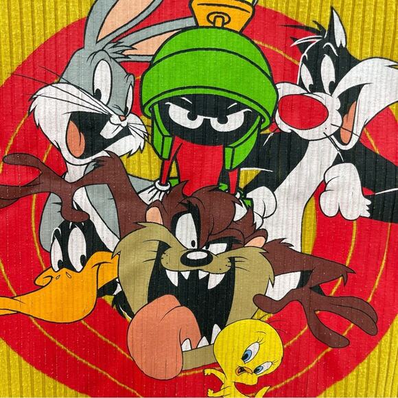 Vintage Looney Tunes Crop Top Wide Leg Crop Pant Loungewear 2Pc. Set Size Medium - Picture 3 of 12